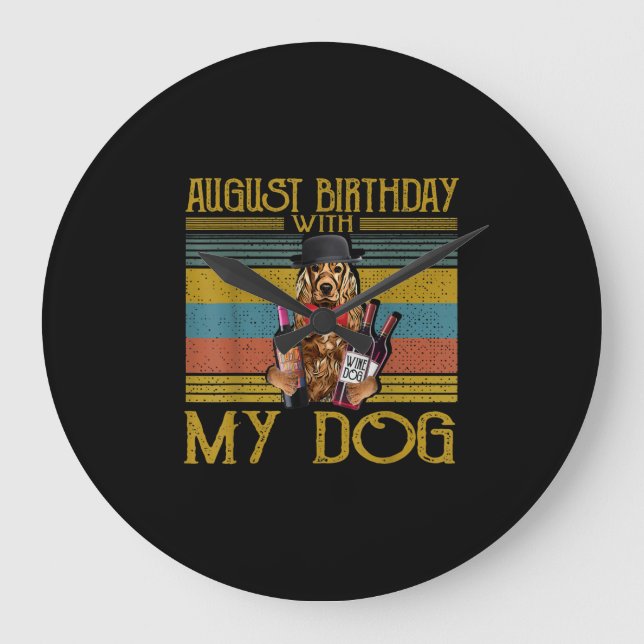 August Birthday With My Irish Setter Dog 2020 Large Clock (Front)