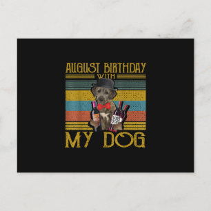 August Birthday With My Irish Wolfhound Dog 2020 Holiday Postcard