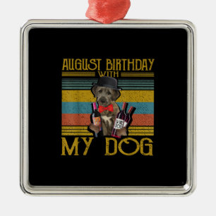 August Birthday With My Irish Wolfhound Dog 2020 Metal Ornament