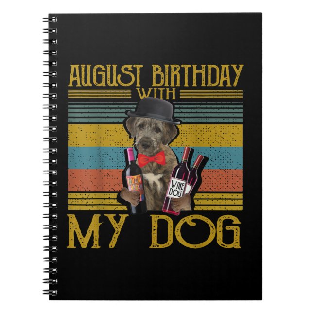 August Birthday With My Irish Wolfhound Dog 2020 Notebook (Front)