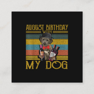 August Birthday With My Irish Wolfhound Dog 2020 Square Business Card