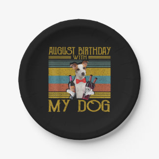 August Birthday With My Jack Russell Dog 2020 Paper Plate