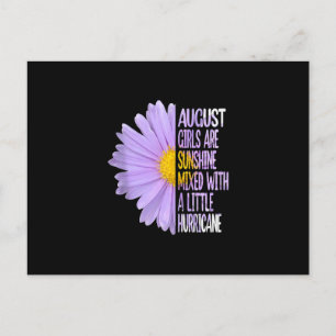 August Birthday Womens Gift Funny Daisy Aster Gift Holiday Postcard