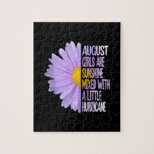 August Birthday Womens Gift Funny Daisy Aster Gift Jigsaw Puzzle