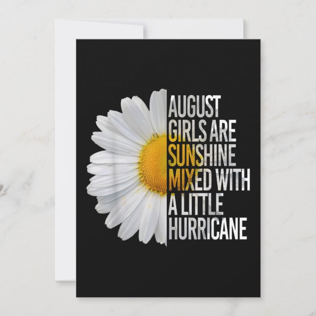 August Birthday Womens Gift Funny Daisy Quote Gift Invitation (Front)