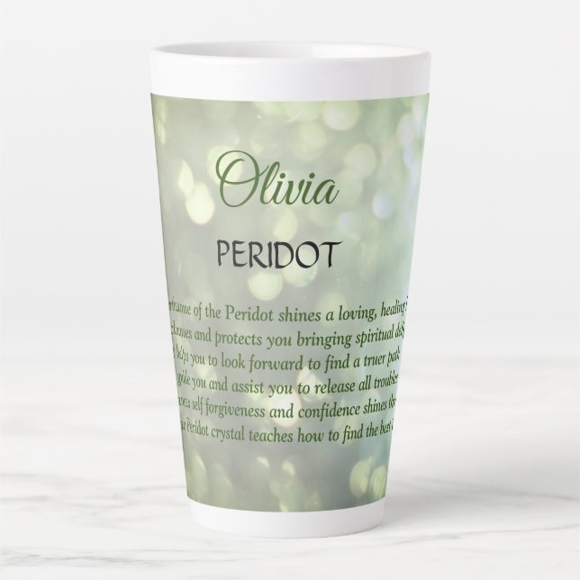 August Birthstone Peridot design  Latte Mug (Front)