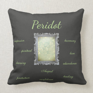 August Birthstone Peridot Fairy Throw Pillow