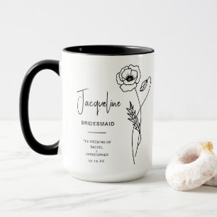 August Bridesmaid   Poppy Birth Flower Mug