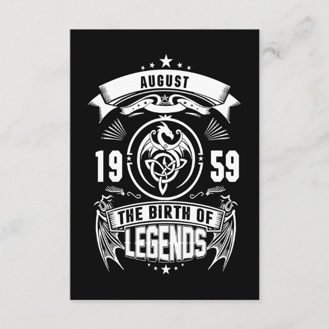 August Gift | 1959 The Birth Of The Legends Enclosure Card (Front)
