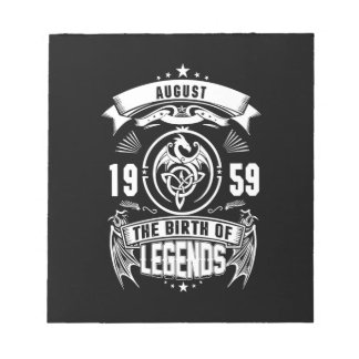 August Gift | 1959 The Birth Of The Legends Notepad