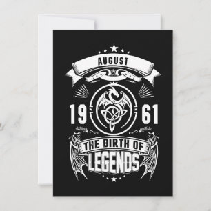 August Gift 1961 The Birth Of The Legends Invitation