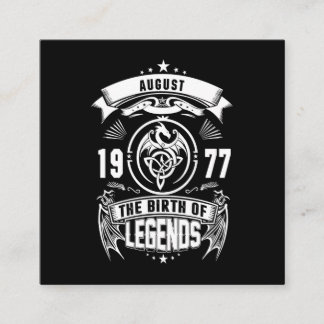 August Gift | 1977 The Birth Of The Legends Square Business Card
