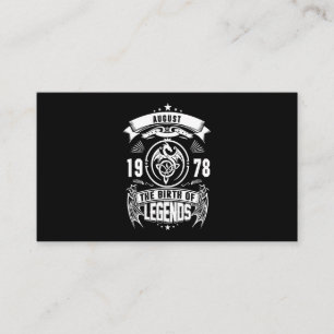 August Gift   1978 The Birth Of The Legends Business Card