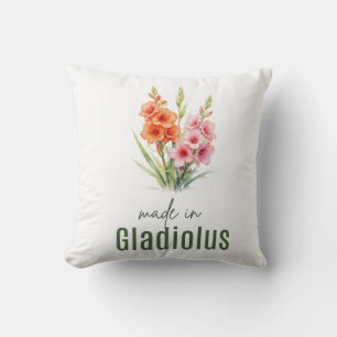 August Gladiolus Birth Flower Flat Thank You Throw Pillow