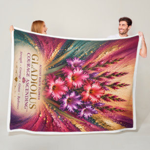 August Gladiolus Birth Flower Floral Consciousness Fleece Blanket
