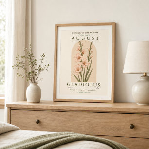 August Gladiolus Birth Flower Poster