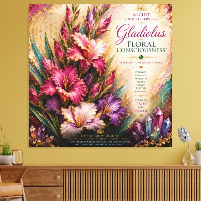 August Gladiolus Floral Consciousness™ Extra Large Canvas Print (Insitu(LivingRoom))