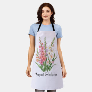 August Gladiolus Flowers  Apron