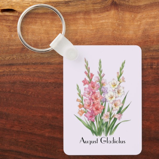 August Gladiolus Flowers  Keychain (Front)