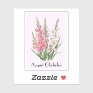 August Gladiolus Flowers Sticker