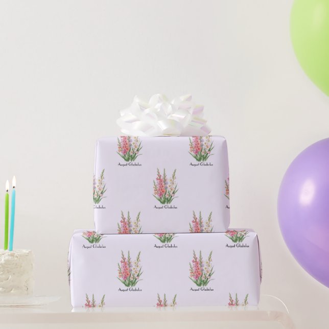 August Gladiolus Flowers Wrapping Paper (Party Gifts)