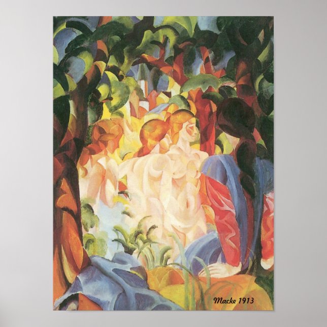 August Macke 1913 Bathing Girls Poster (Front)
