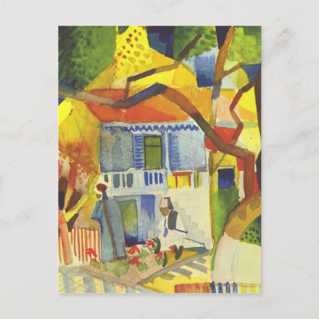 August Macke artwork, Inner Courtyard Postcard (Front)