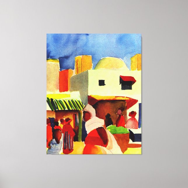 August Macke artwork, Market in Algiers Canvas Print (Front)