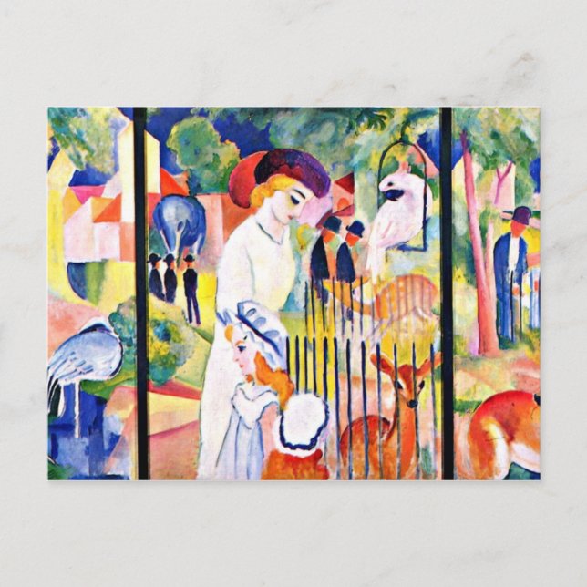 August Macke - Big Zoo, August Macke painting Postcard (Front)