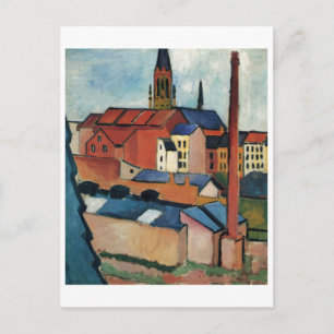 August Macke - Bonn Houses and Chimney 1911 Oil Postcard