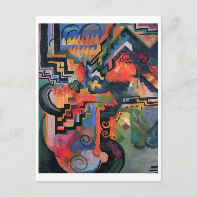 August Macke - Colour Composition Ode to Bach 1912 Postcard (Front)