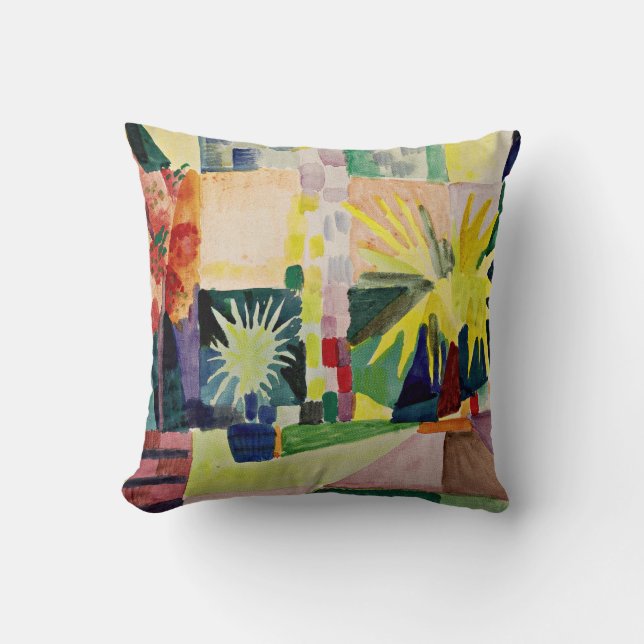August Macke: Garden on Lake Thun Throw Pillow (Front)