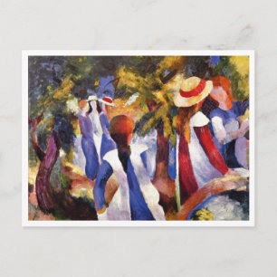 August Macke - Girl in the Country 1914 Canvas Postcard
