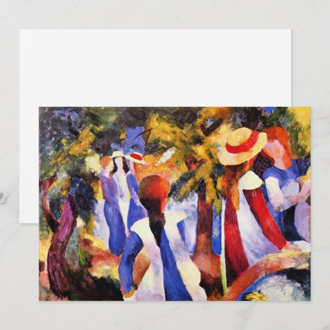 August Macke, Girl in the Greenery, Card (Front/Back)