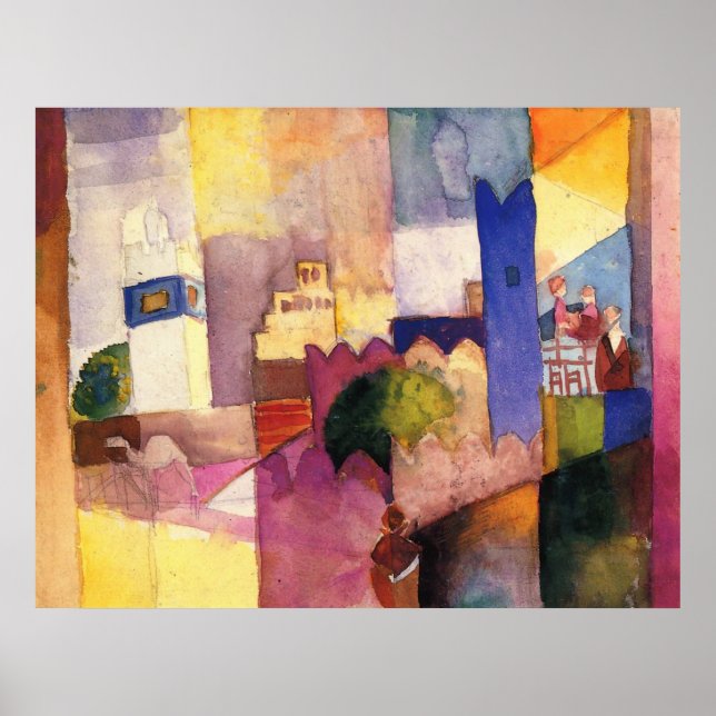 August Macke - Kairouan (III) 1914 Watercolor Poster (Front)