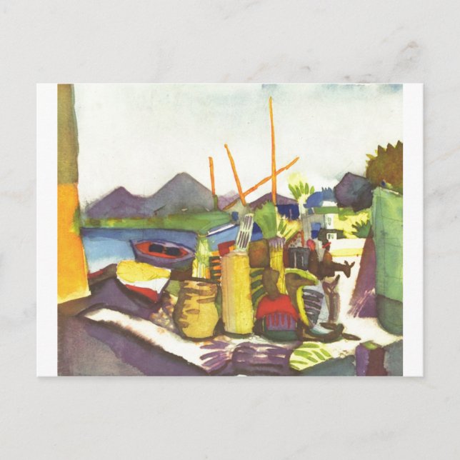 August Macke - Landscape with Hammamet  1914 Postcard (Front)