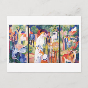 August Macke - Large Zoo Garden Triptychon 1913 Postcard