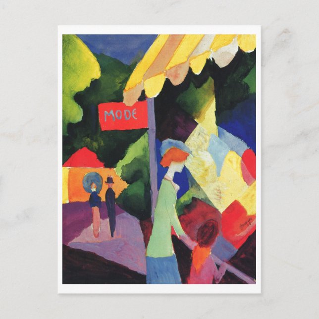 August Macke -  Modefenster 1913 watercolor Postcard (Front)