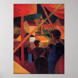August Macke - Seiltänzer 1914 Oil Canvas Circus Poster