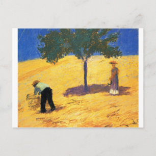 August_Macke Tree in Cornfield 1907 Oil and Pencil Postcard