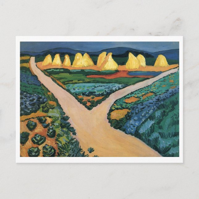 August Macke - Vegetable Fields 1911 Oil on Canvas Postcard (Front)