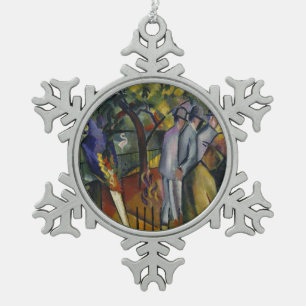 August Macke   Zoological Garden I Snowflake Pewter Christmas Ornament