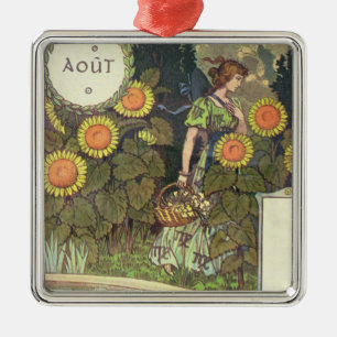 August Metal Ornament