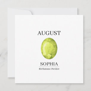  August Peridot Birthday Card
