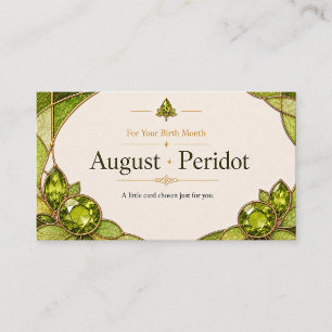 August Peridot Birthstone Shop Card
