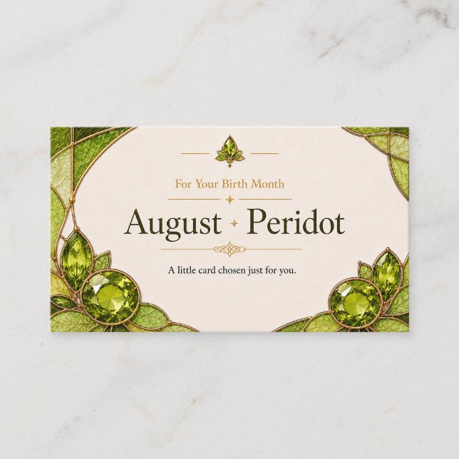 August Peridot Birthstone Shop Card (Creator Uploaded)