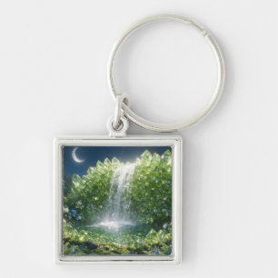 August Peridot Waterfall Keychain