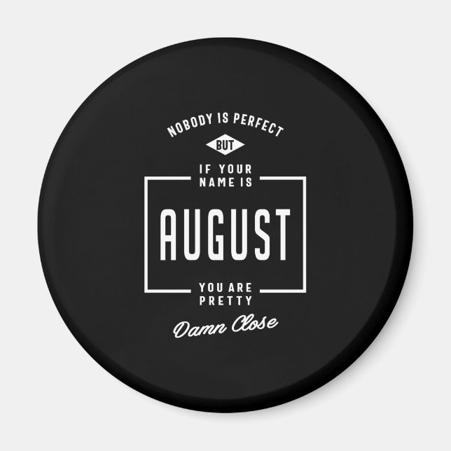 August Personalized Name Birthday Gift Magnet (Front)