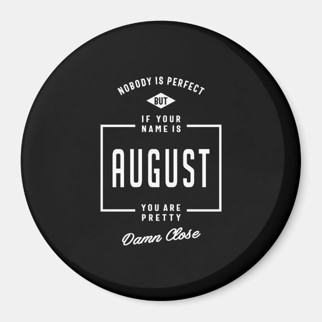 August Personalized Name Birthday Gift Magnet (Front)