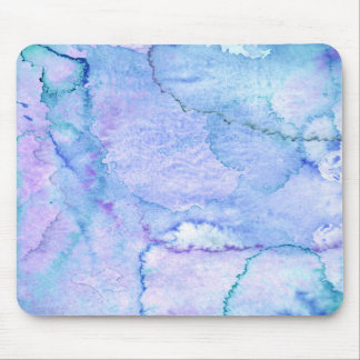 'August' Purple and Blue Watercolor Art Mouse Pad
